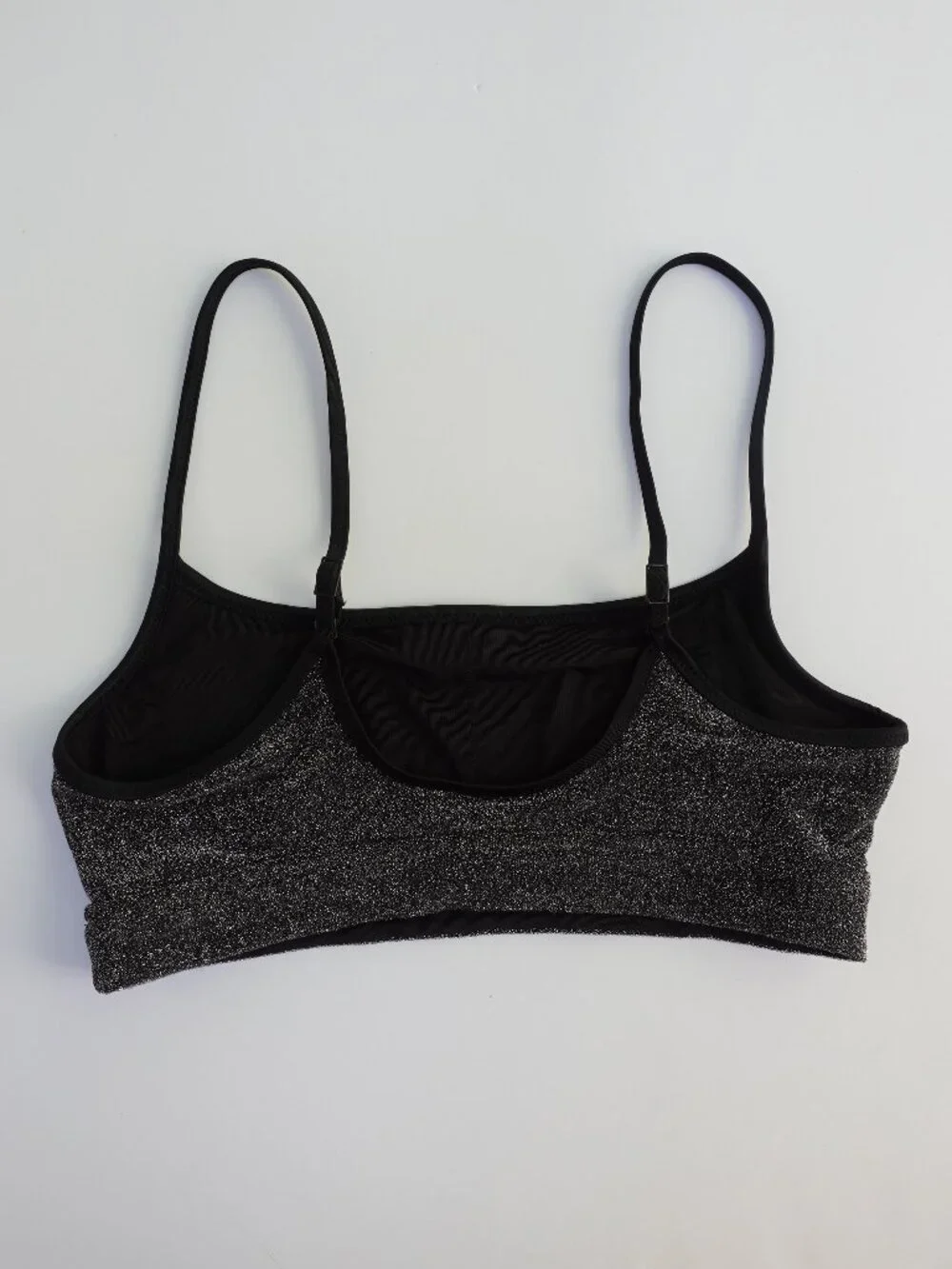 Women's Aerie Sparkle Straight Scoop Bikini Top beach swim summer wear NWT $39